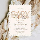Elegante Herfst pompoen Baby shower uitnodiging