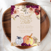 Elegante Herfst Pompoen Bloemen Vrijgezellenfeest  Kaart