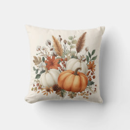 Elegante herfst pompoen boeket werp kussen