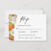 Elegante Herfst pompoen bruiloft RSVP Kaartje (Voorkant)