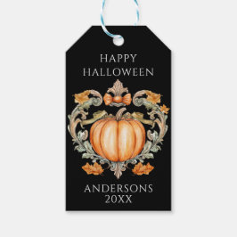 Elegante Herfst Pompoen Cadeaulabel
