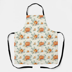 Elegante herfst pompoen en eucalyptus aquarel schort