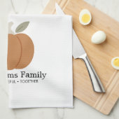 Elegante Herfst Pompoen Familienaam Thanksgiving Theedoek (Quarter Fold)