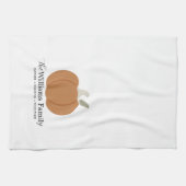 Elegante Herfst Pompoen Familienaam Thanksgiving Theedoek (Horizontaal)