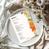 Elegante Herfst Pompoen herfst Bladeren Bruiloft Menu