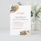 Elegante herfst pompoen herfst bruiloft RSVP-kaart RSVP Kaartje (Staand voorkant)