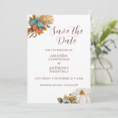 Elegante herfst pompoen herfst bruiloft Save the D Date (Staand voorkant)