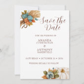 Elegante herfst pompoen herfst bruiloft uitnodigin save the date (Voorkant)