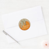Elegante herfst pompoen met boog retour adres ronde sticker (Envelop)