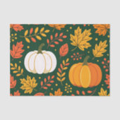 Elegante Herfst pompoen patch en herfstbladeren Tissuepapier (Voorkant)