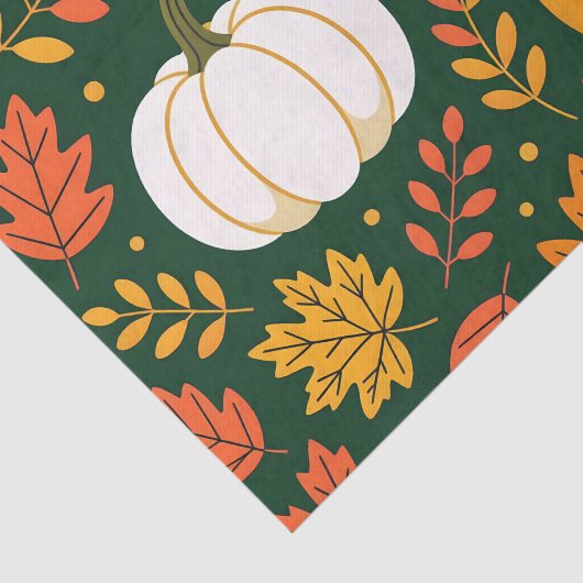 Elegante Herfst pompoen patch en herfstbladeren Tissuepapier (Detail)