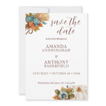 Elegante Herfst Pompoen Save The Date Kaart