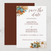 Elegante Herfst Pompoen Save The Date Kaart (Voorkant / Achterkant)