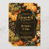 Elegante Herfst pompoen verlovingsfeest Kaart (Voorkant / Achterkant)