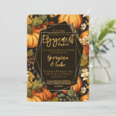 Elegante Herfst pompoen verlovingsfeest Kaart (Staand voorkant)