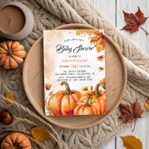 Elegante Herfst Pompoen Waterverf Gouden Bladeren 