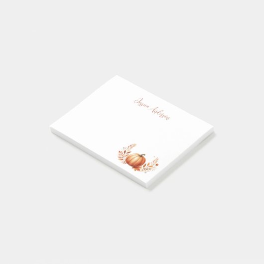 Elegante Herfst Pompoen Waterverf Post-i Post-it® Notes (Schuin)