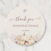 Elegante Herfst pompoenen Dank u bruiloft gunst La Bedankjes Labels (Voorkant)