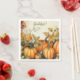 Elegante herfst pompoenen Grateful servetten