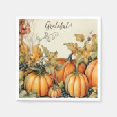 Elegante herfst pompoenen Grateful servetten (Voorkant)