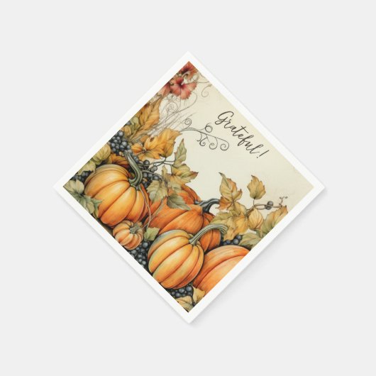 Elegante herfst pompoenen Grateful servetten (Hoek)