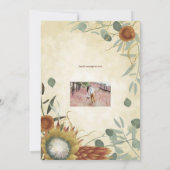 Elegante Herfst Proteas bruiloft uitnodiging (Achterkant)