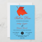 Elegante Herfst Rode Bladeren Blauwe Bloemige Brui Kaart (Voorkant)