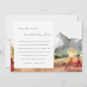 Elegante Herfst Roest Sinaasappel Bergbomen Bruilo Bedankkaart (Voorkant)