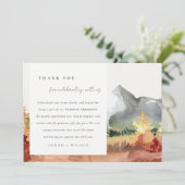 Elegante Herfst Roest Sinaasappel Bergbomen Bruilo Bedankkaart (Staand voorkant)