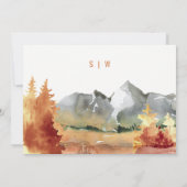 Elegante Herfst Roest Sinaasappel Bergbomen Bruilo Bedankkaart (Achterkant)