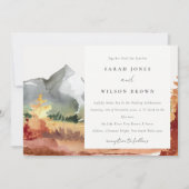 Elegante Herfst Roest Sinaasappel Bergbomen Bruilo Kaart (Voorkant)