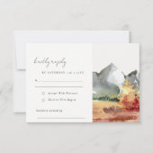 Elegante Herfst Roest Sinaasappel Bergbomen Bruilo RSVP Kaartje (Voorkant)