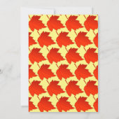 Elegante herfst rood blad Boho geel herfst bruilof Kaart (Achterkant)