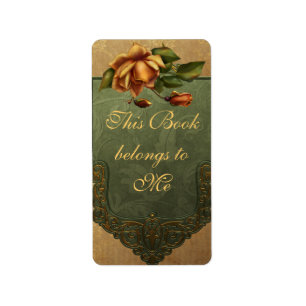 Elegante herfst Roos Bookplate Etiket