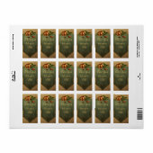Elegante herfst Roos Bookplate Etiket (Full Sheet)