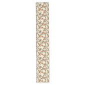 Elegante Herfst Runner met Birds Whimsical Flowers Lange Tafelloper (Voorkant)