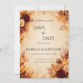 Elegante herfst| Rustige Boho-herfsttrouw Save The Date (Voorkant)