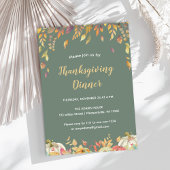 Elegante Herfst Sage Thanksgiving Diner Kaart