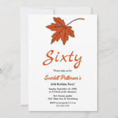 Elegante herfst Sinaasappel bladeren Herfst 60e ve Kaart (Voorkant)