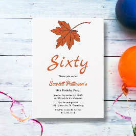 Elegante herfst Sinaasappel bladeren Herfst 60e ve Kaart