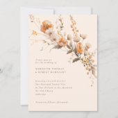 Elegante Herfst Sinaasappel & Bruin Wildflowers We Kaart (Voorkant)