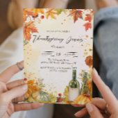 Elegante Herfst Stemming en Hues Thanksgiving Dine Kaart