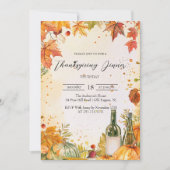 Elegante Herfst Stemming en Hues Thanksgiving Dine Kaart (Voorkant)