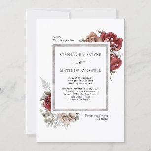 Elegante Herfst stoffige Oranje rode botanische br Kaart