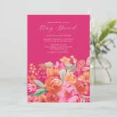 Elegante herfst terracotta boho bloemenfoto bruilo kaart (Staand voorkant)