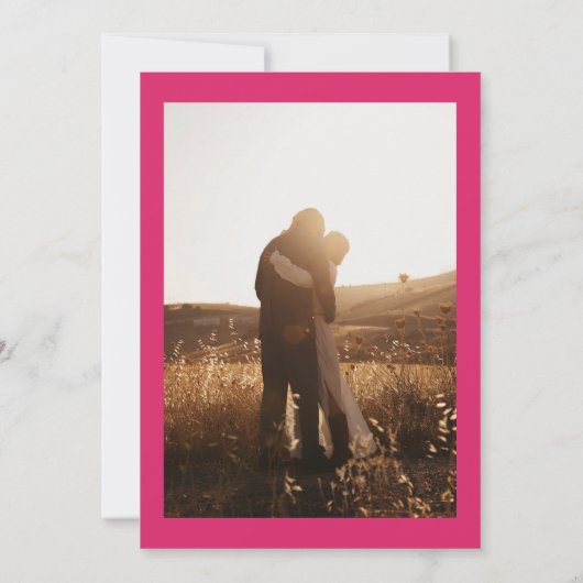 Elegante herfst terracotta boho bloemenfoto bruilo kaart (Achterkant)