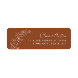 Elegante herfst terracotta bruiloft retour adres etiket