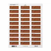 Elegante herfst terracotta bruiloft retour adres etiket (Full Sheet)