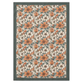Elegante herfst terracotta witte bloemen pastel gr tafelkleed (Voorkant)