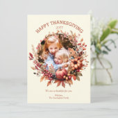 Elegante Herfst Thanksgiving fotokaart Feestdagenkaart (Staand voorkant)